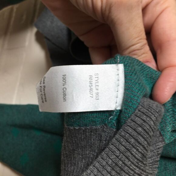 NWT Cabi Teal & Gray Polka Dot Button Front Cardigan Sweater Sz S - Picture 12 of 12